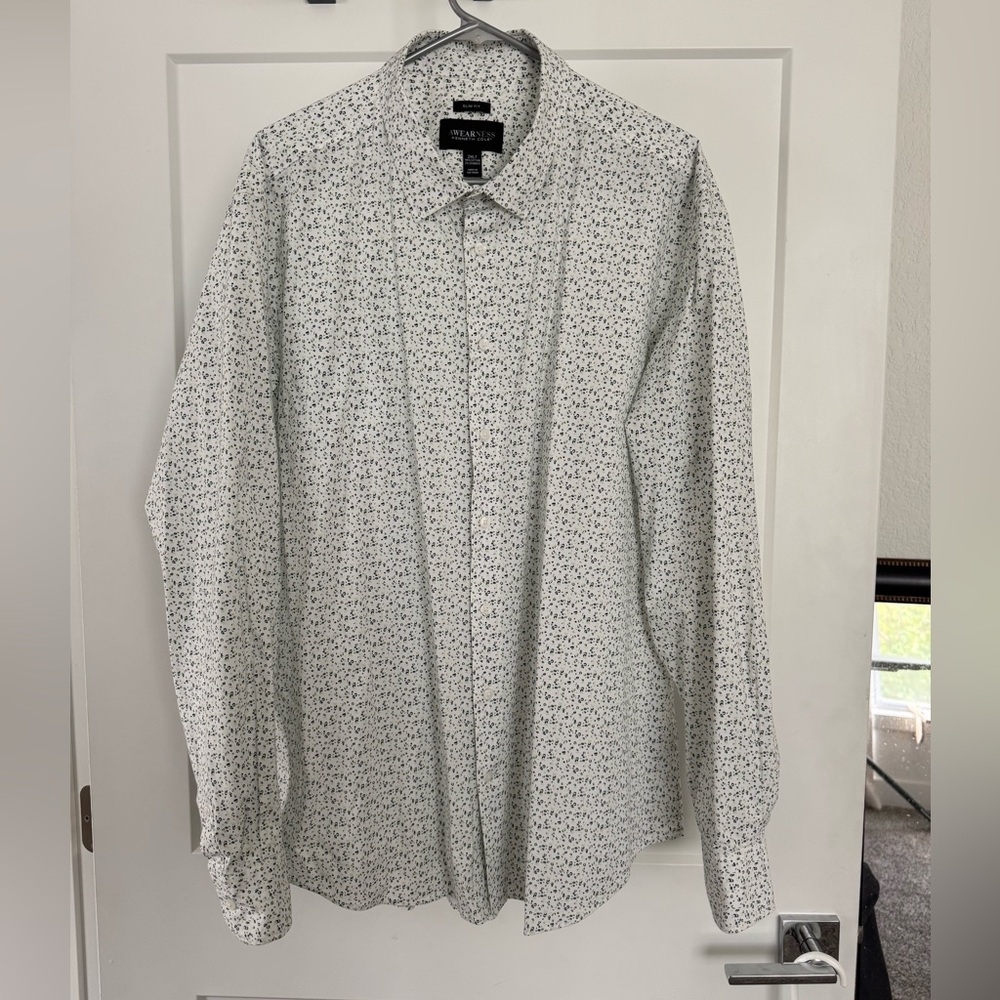 Kenneth Cole White Casual Button Down Shirt